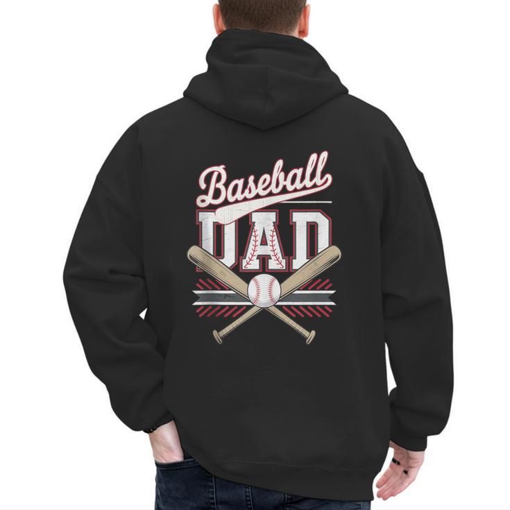 Vintage Baseball Dad Father's Day Husband Daddy Dad In Law Men's Hoodie Back Print