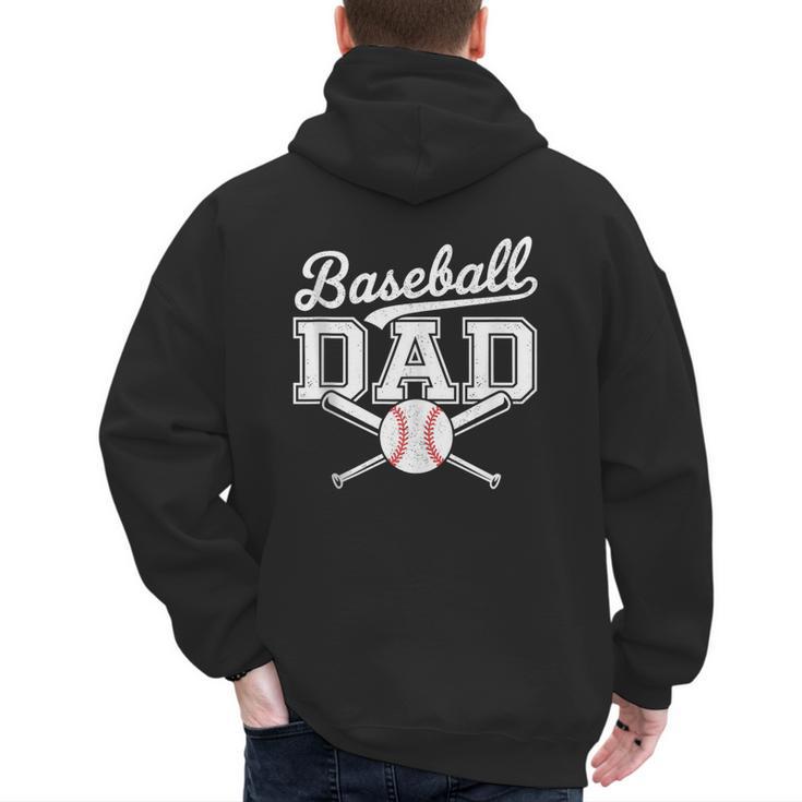 Vintage Baseball Dad Sport Lovers Batter Player Fathers Art Men's Hoodie Back Print