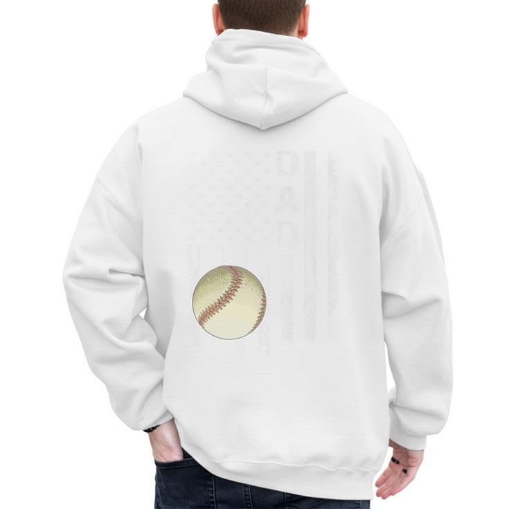 Baseball Dad America Flag Vintage Christmas Xmas Premium Men's Hoodie Back Print