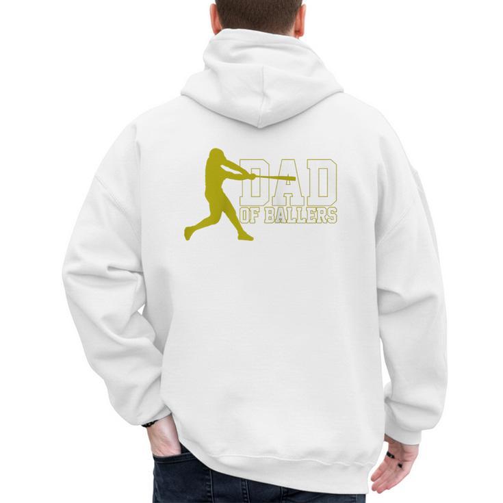 Baseball Dad Of Ballers Raglan Baseball Tee Men's Hoodie Back Print