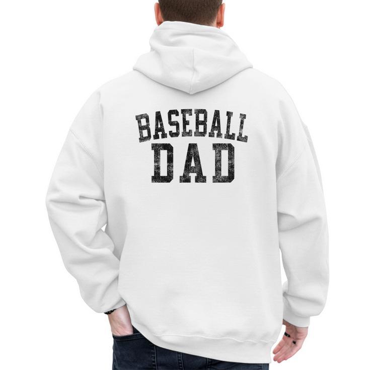 Baseball Dad Birthday Classic Bold Font Baseball Daddy Men's Hoodie Back Print