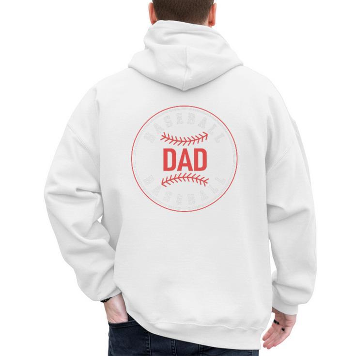 Baseball Dad Father Family Matching Premium Men's Hoodie Back Print