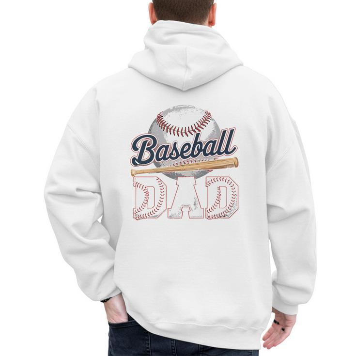 Baseball Dad Father's Day Sports Baseball Lover Premium Men's Hoodie Back Print