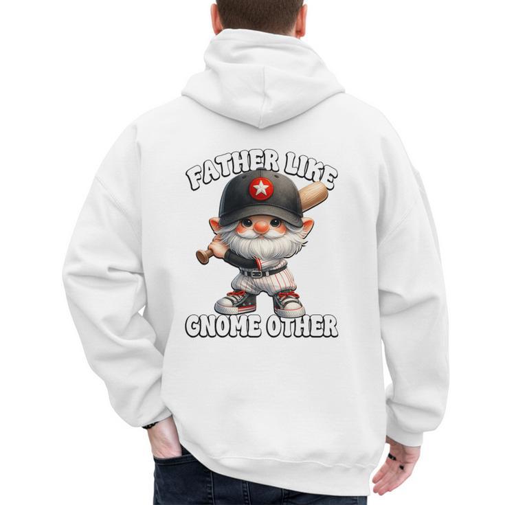 Baseball Dad Gnome For Baseball Grandpa Fathers Day Premium Tri-Blend Men's Hoodie Back Print