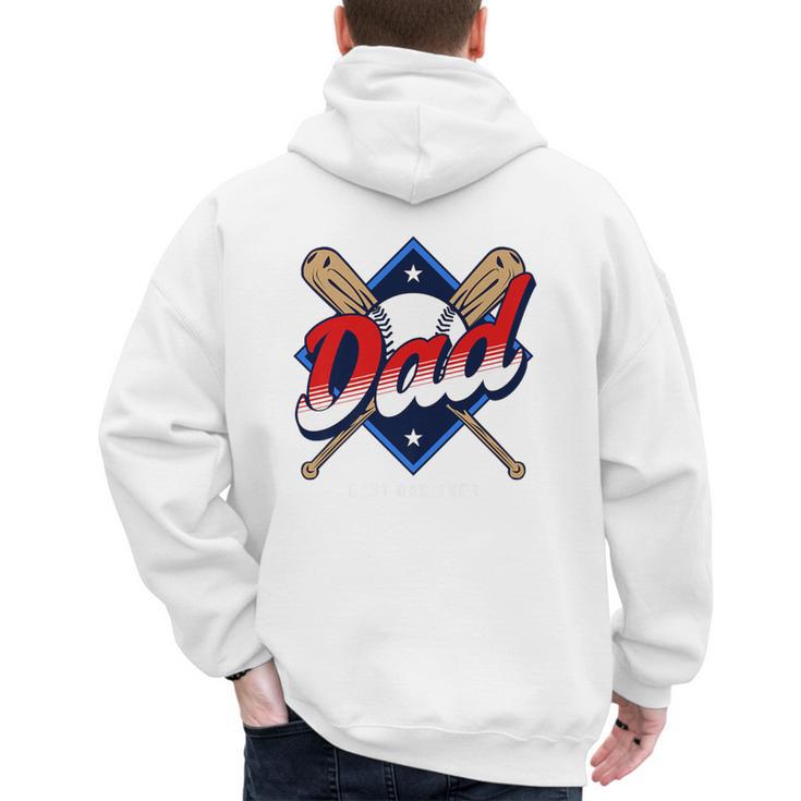 Baseball Dad Baseball Premium Men's Hoodie Back Print