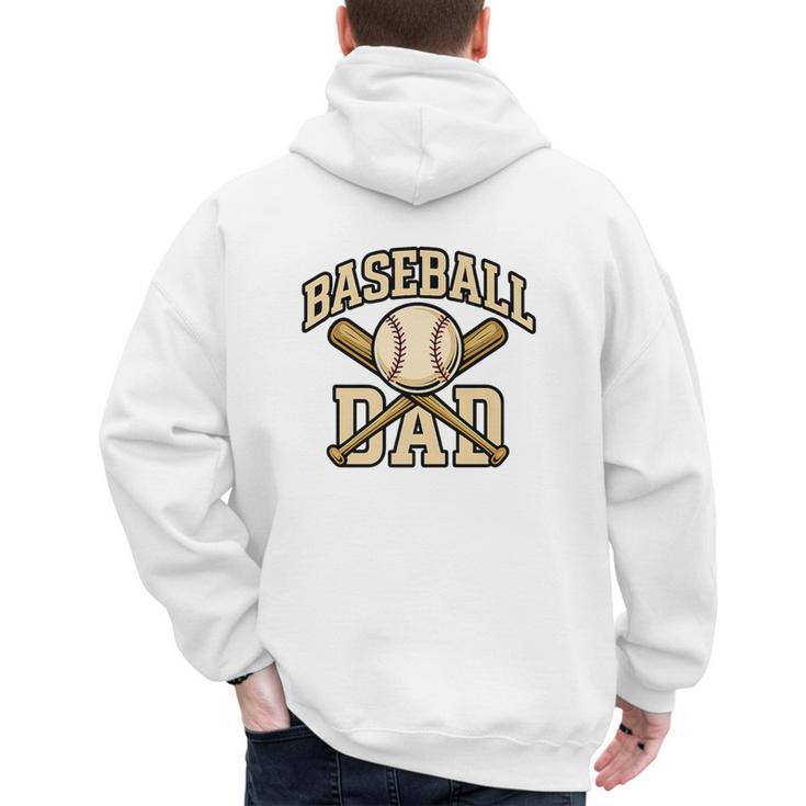 Baseball Dad Sports With Bats And Ball Graphic Premium Men's Hoodie Back Print