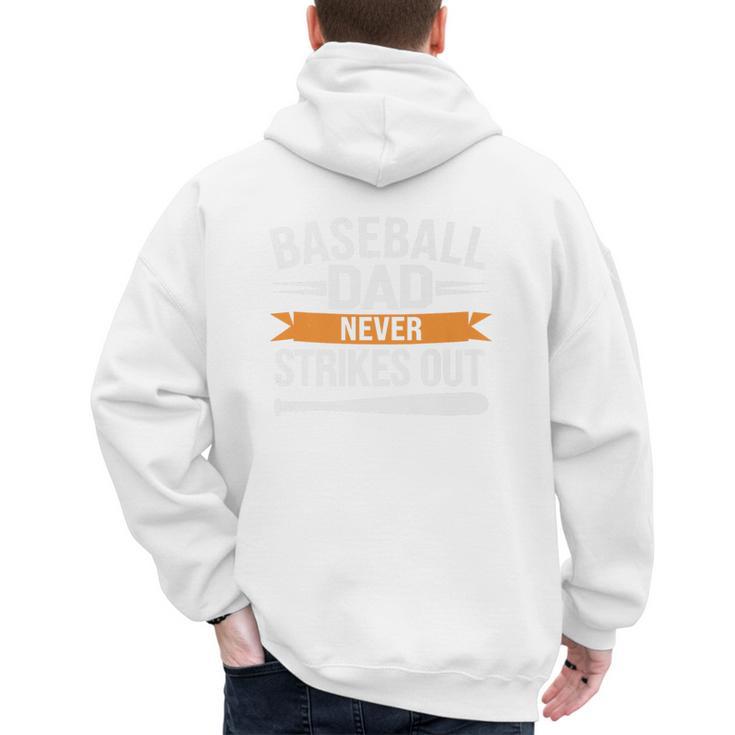 Father Fathers Day Baseball Lovers Baseball Dad Homerun Premium Men's Hoodie Back Print