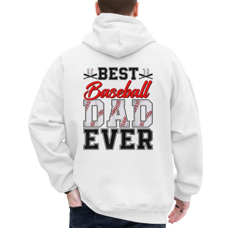 Retro Best Baseball Dad Ever Daddy Happy Fathers Day Men Men's Hoodie Back Print