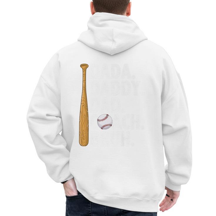 Retro Dada Daddy Dad Coach Bruh Baseball Dad Fathers Day Men Premium Men's Hoodie Back Print