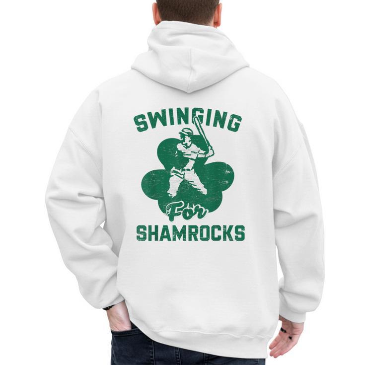 Shamrock Baseball Dad St Patricks Irish Ireland St Paddys Men's Hoodie Back Print
