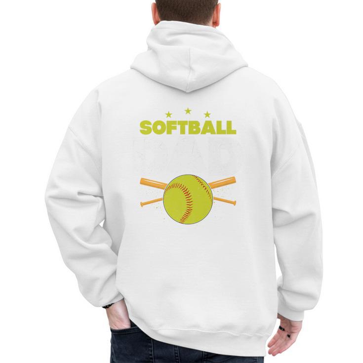 Softball Dad Just Like A Baseball Dad Player Premium Men's Hoodie Back Print