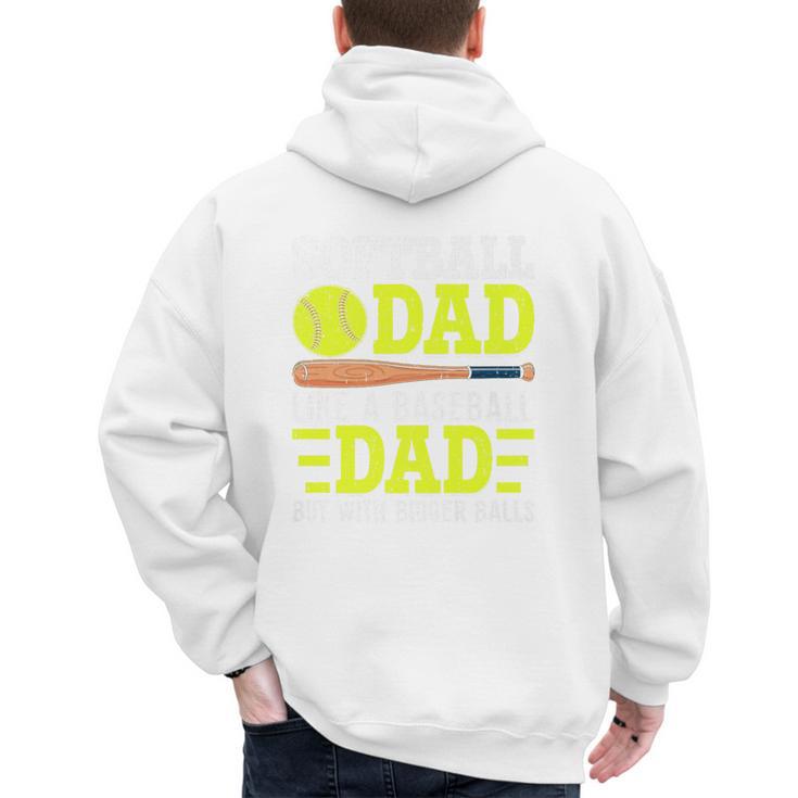 Sports For Softball And Baseball Dad Premium Men's Hoodie Back Print