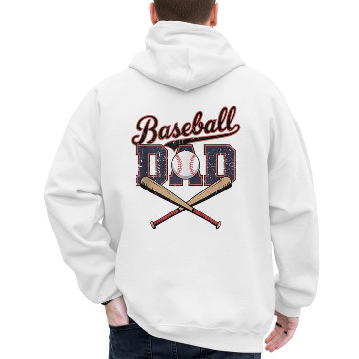 Vintage Baseball Dad For Game Day Father's Day Toddler Kids Men's Hoodie Back Print