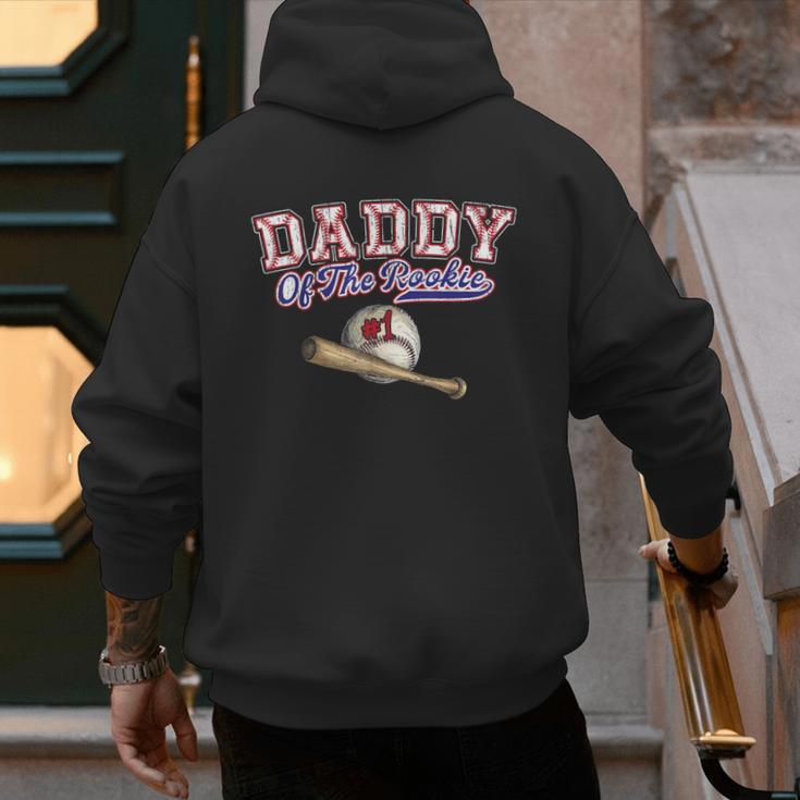1st One Birthday Baseball Dad Daddy Of The Rookie Vintage Men's Hoodie Back Print 1st One Birthday Baseball Dad Daddy Of The Rookie Vintage Men's Hoodie Back Print