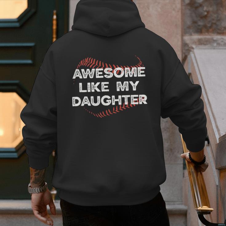 Awesome Like My Daughter Baseball Dad Men's Hoodie Back Print Awesome Like My Daughter Baseball Dad Men's Hoodie Back Print