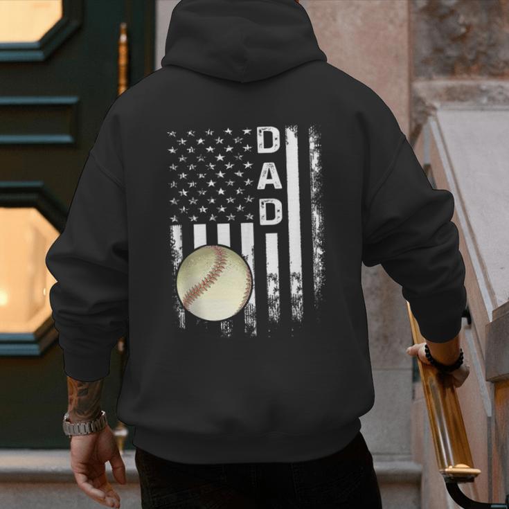 Baseball Dad America Flag Vintage Christmas Xmas Men's Hoodie Back Print Baseball Dad America Flag Vintage Christmas Xmas Men's Hoodie Back Print