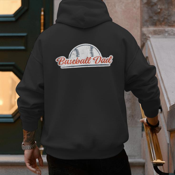 Baseball Dad Cool Simple Vintage Look Sports Graphic Men's Hoodie Back Print