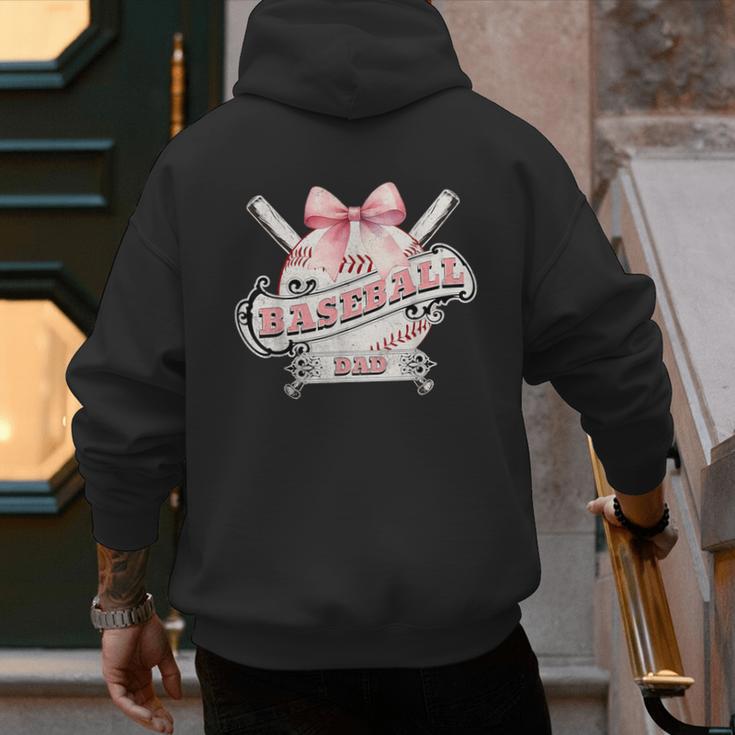 Baseball Dad With Coquette Cute Bow Sport Season Men's Hoodie Back Print Baseball Dad With Coquette Cute Bow Sport Season Men's Hoodie Back Print