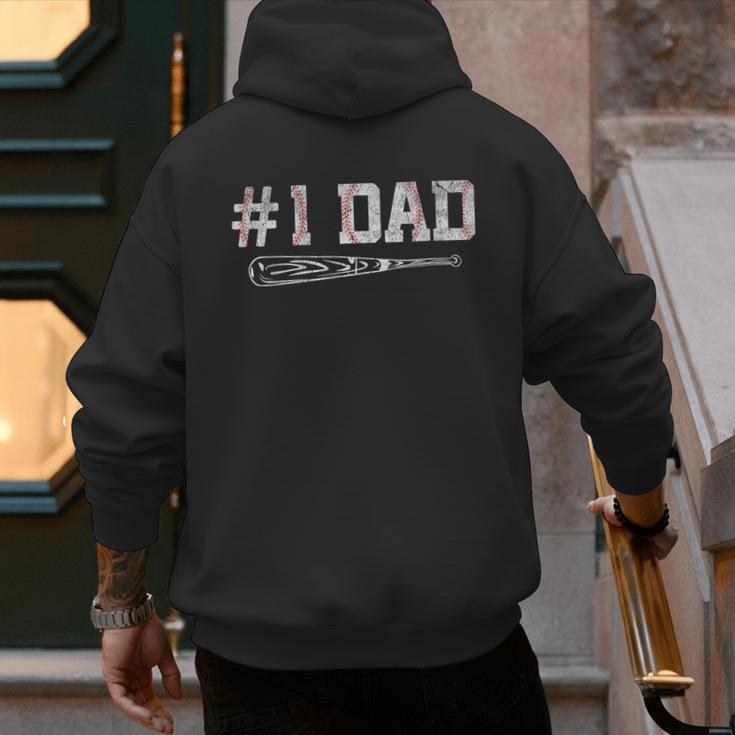 Baseball Dad Daddy Father's Day Number One Baseball Dad Men's Hoodie Back Print Baseball Dad Daddy Father's Day Number One Baseball Dad Men's Hoodie Back Print