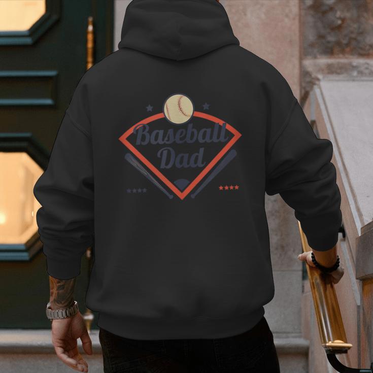 Baseball Dad Diamond Game Day Men's Hoodie Back Print Baseball Dad Diamond Game Day Men's Hoodie Back Print
