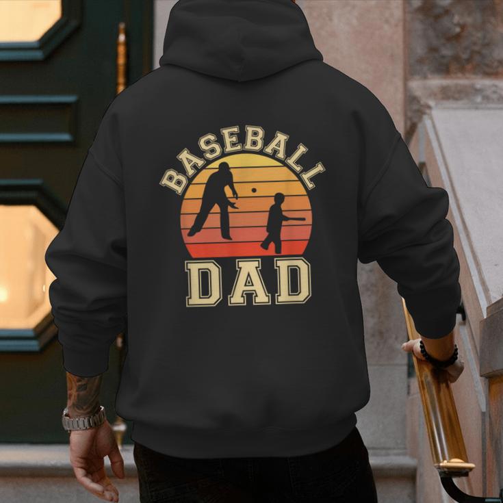 Baseball Dad Father Son Proud Daddy Papa Grandpa Sports Men's Hoodie Back Print