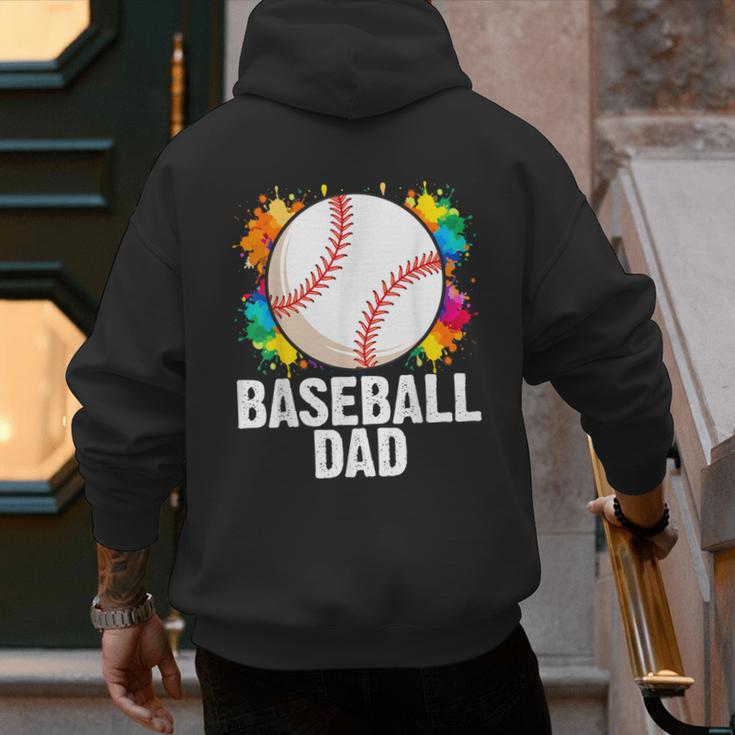 Baseball Dad Fathers Day For Daddy Papa Father Men's Hoodie Back Print