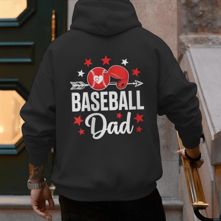 Baseball Dad Baseball Father's Day Baseball Player Men Men's Hoodie Back Print