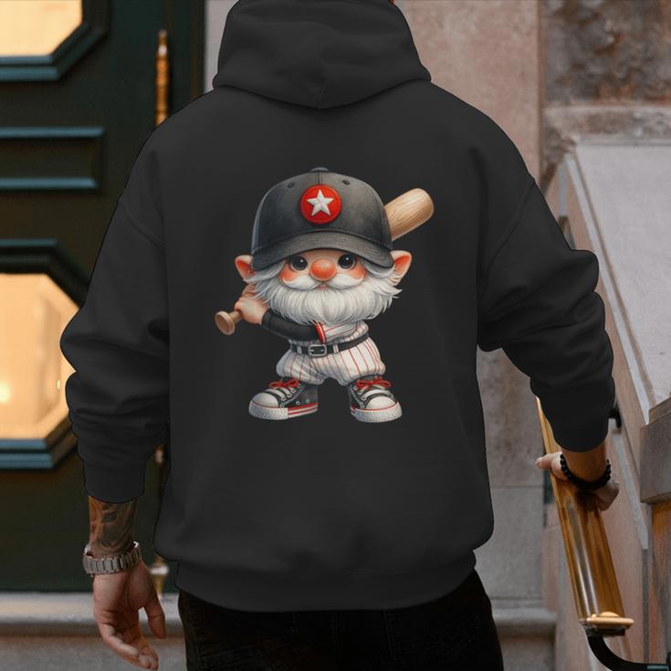 Baseball Dad Gnome With Baseball Bat For Grandpa Life Men's Hoodie Back Print Baseball Dad Gnome With Baseball Bat For Grandpa Life Men's Hoodie Back Print