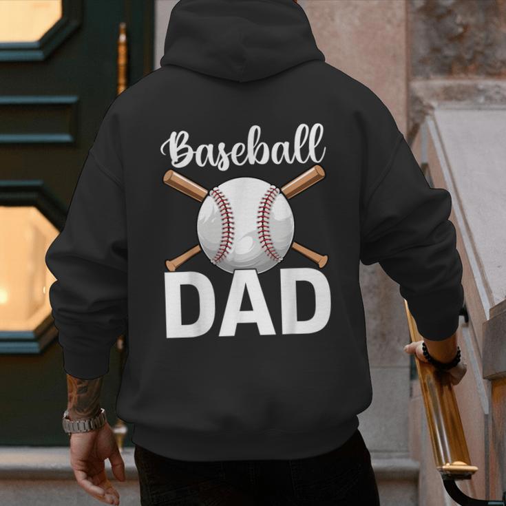 Baseball Dad Happy Fathers Day For Men Boys Men's Hoodie Back Print Baseball Dad Happy Fathers Day For Men Boys Men's Hoodie Back Print