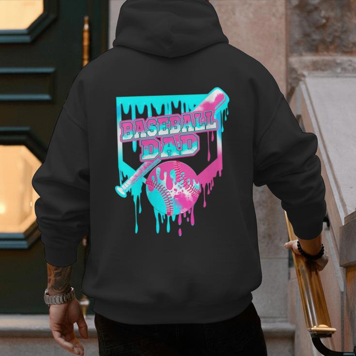 Baseball Dad Home Plate Ice Cream Drip Father's Day Men's Hoodie Back Print Baseball Dad Home Plate Ice Cream Drip Father's Day Men's Hoodie Back Print