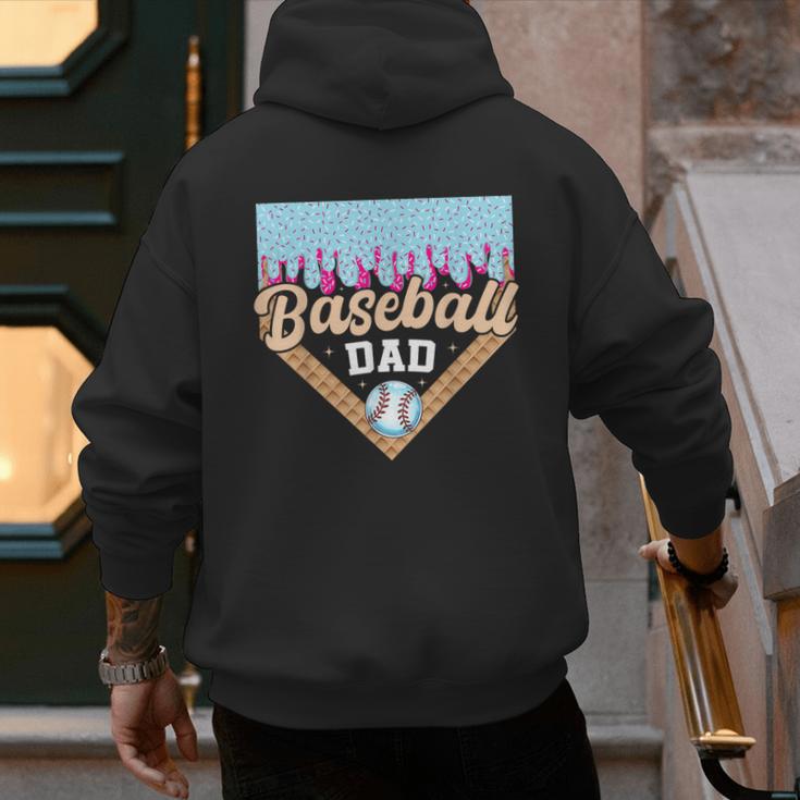 Baseball Dad Ice Cream Drip Fathers Day Men's Hoodie Back Print Baseball Dad Ice Cream Drip Fathers Day Men's Hoodie Back Print