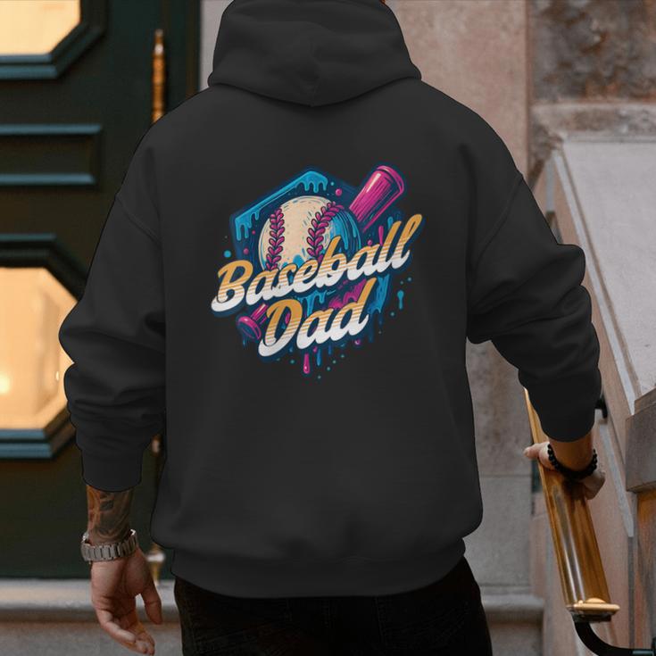 Baseball Dad Kids Birthday Baseball Drip Ice Cream Family Men's Hoodie Back Print Baseball Dad Kids Birthday Baseball Drip Ice Cream Family Men's Hoodie Back Print
