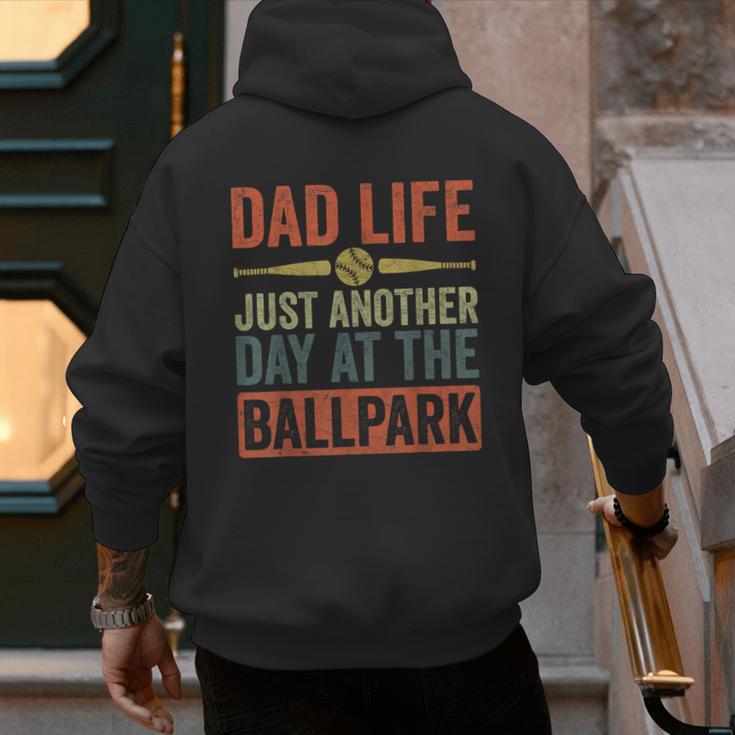 Baseball Dad Men Dad Life Just Another Day At The Ballpark Men's Hoodie Back Print