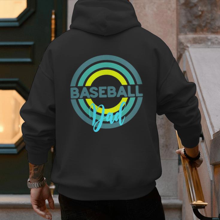 Baseball Dad With Modern Baseball Circles Men's Hoodie Back Print