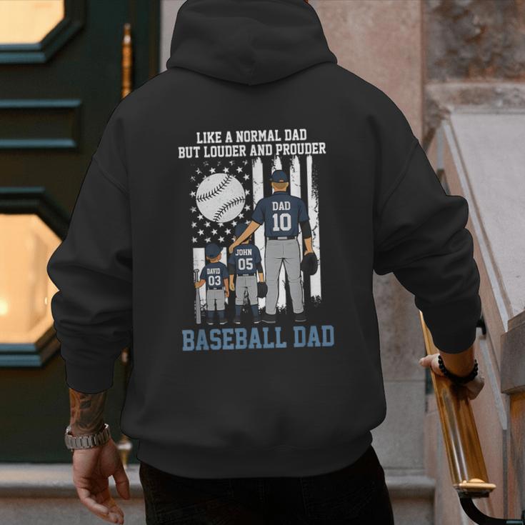 Baseball Dad Like A Normal Dad But Louder And Prouder Men's Hoodie Back Print