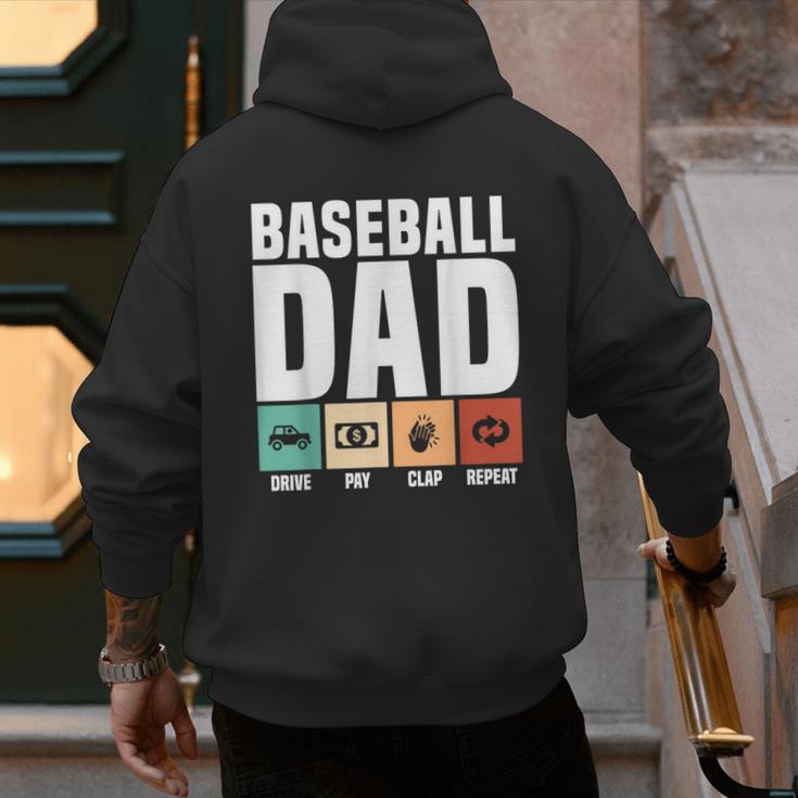 Baseball Dad Proud Little Slugger Father Humor Men's Hoodie Back Print