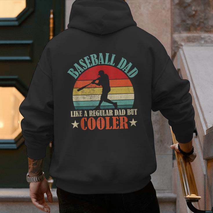 Baseball Dad Like A Regular Dad But Cooler Father's Day Men's Hoodie Back Print