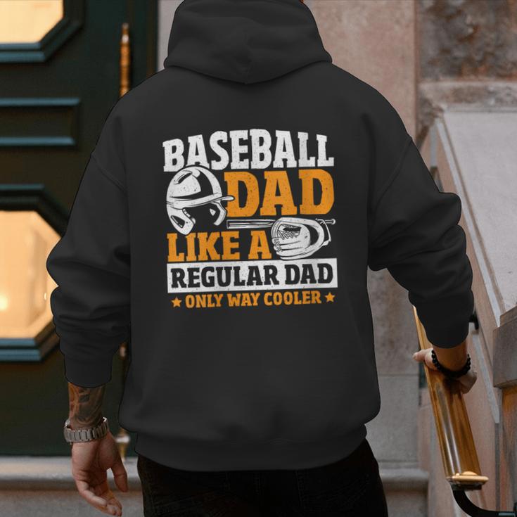 Baseball Dad Like a Regular Dad Only Way Cooler Men's Hoodie Back Print