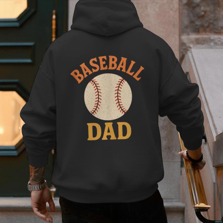 Baseball Dad Retro Vintage Father's Day Men's Hoodie Back Print