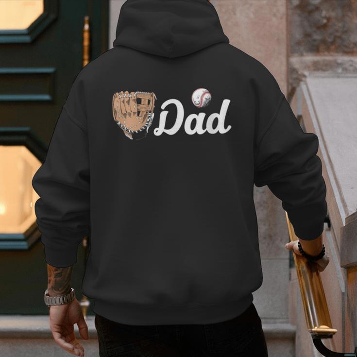 Baseball Dad Softball Dad Father's Day Men's Hoodie Back Print Baseball Dad Softball Dad Father's Day Men's Hoodie Back Print
