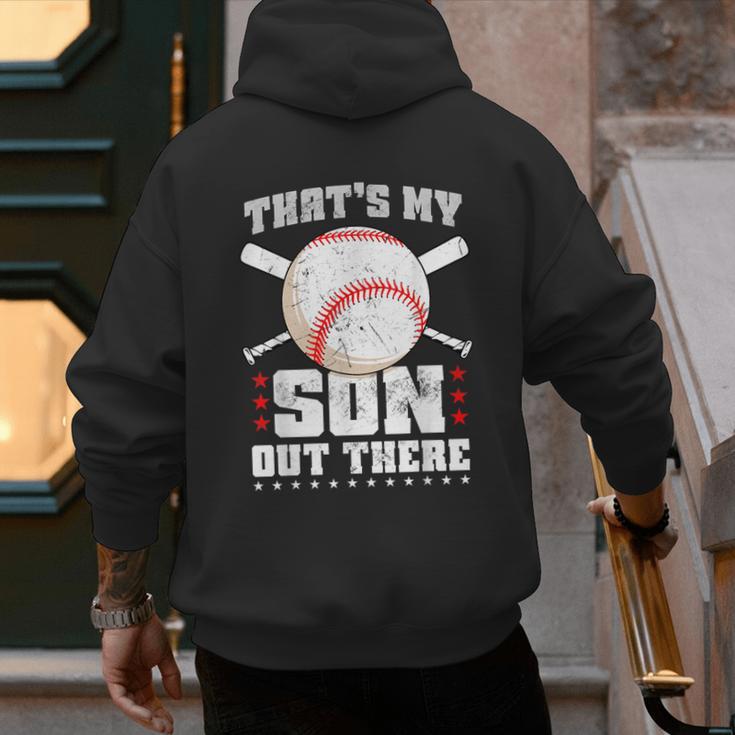 Baseball Dad Softball Game Son Out There Fathersday Baseball Men's Hoodie Back Print Baseball Dad Softball Game Son Out There Fathersday Baseball Men's Hoodie Back Print