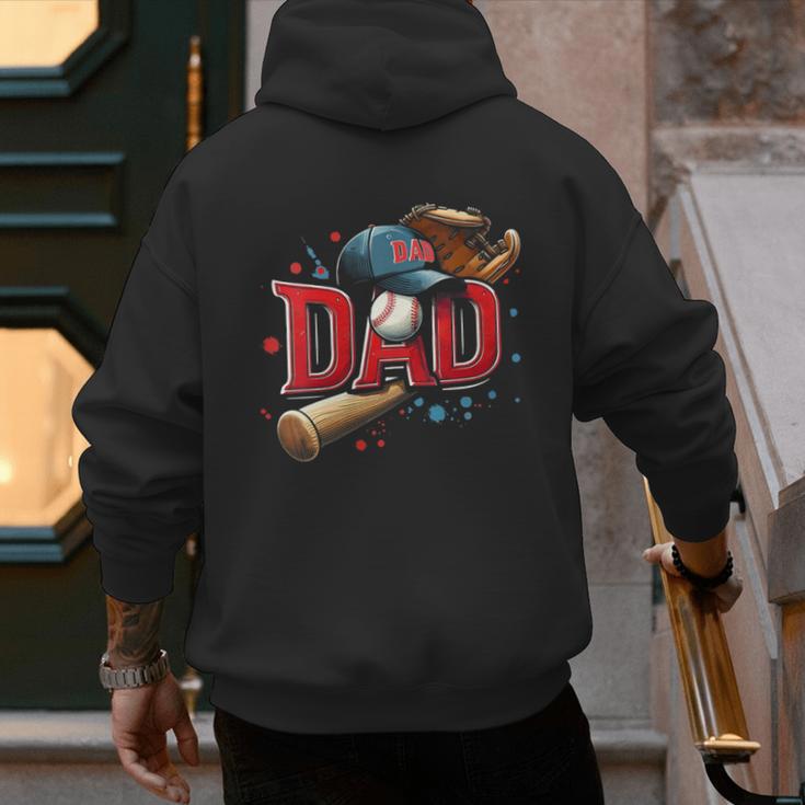 Baseball Dad Sport Fan Father Men Baseball Fathers Day Men's Hoodie Back Print Baseball Dad Sport Fan Father Men Baseball Fathers Day Men's Hoodie Back Print