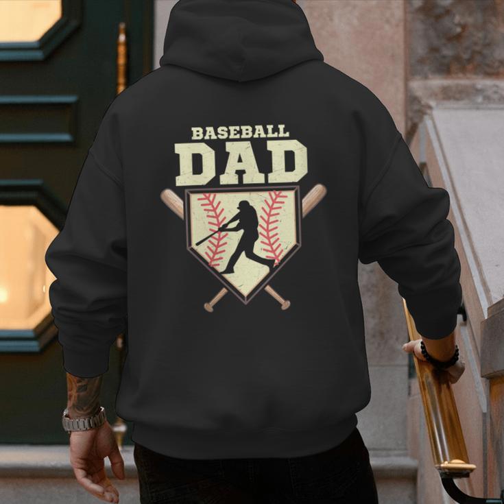 Baseball Dad Sport Fan Father Men's Hoodie Back Print Baseball Dad Sport Fan Father Men's Hoodie Back Print