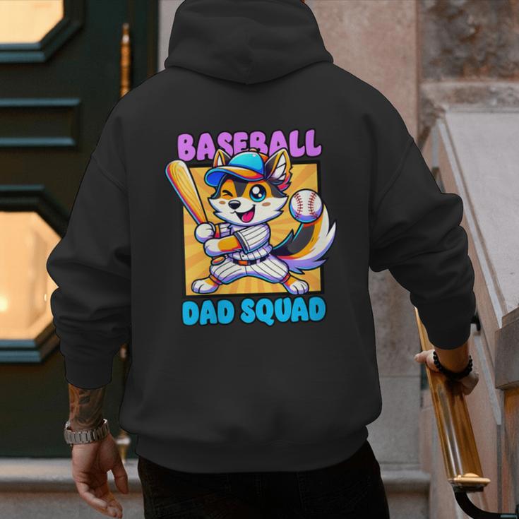 Baseball Dad Squad Fox On The Bat Men's Hoodie Back Print Baseball Dad Squad Fox On The Bat Men's Hoodie Back Print