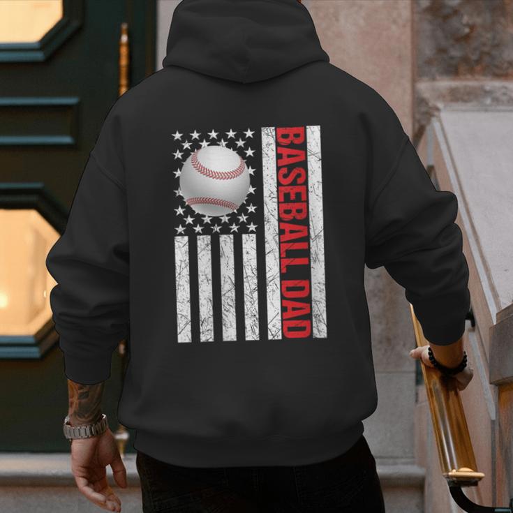 Baseball Dad USA American Flag Patriotic Dad 4th Of July Men's Hoodie Back Print Baseball Dad USA American Flag Patriotic Dad 4th Of July Men's Hoodie Back Print