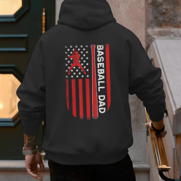 Baseball Dad Usa American Flag Patriotic Dad Father's Day Men's Hoodie Back Print Baseball Dad Usa American Flag Patriotic Dad Father's Day Men's Hoodie Back Print