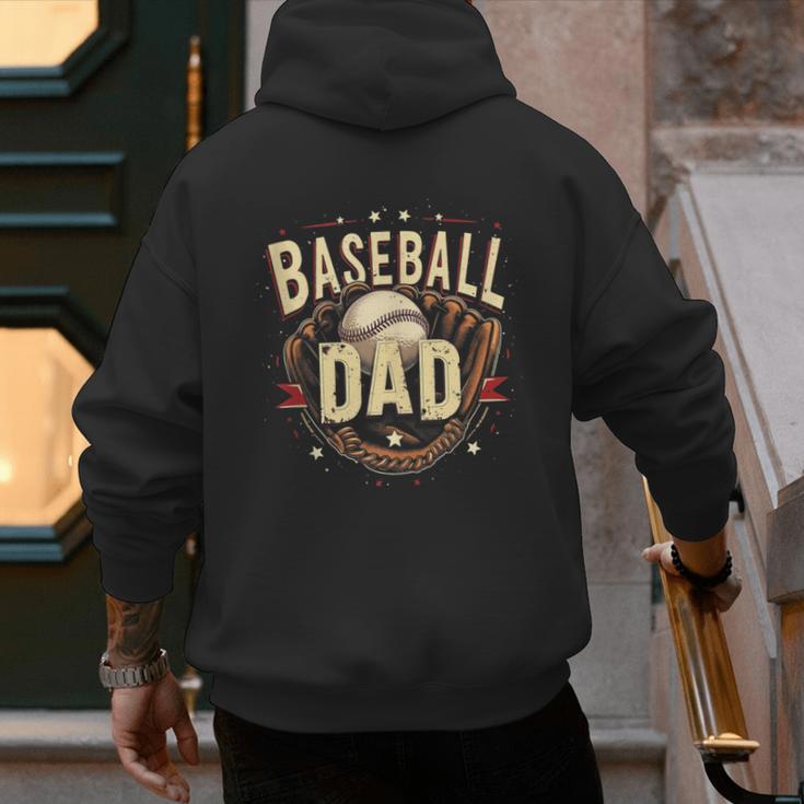Baseball Dad Vintage Men's Hoodie Back Print