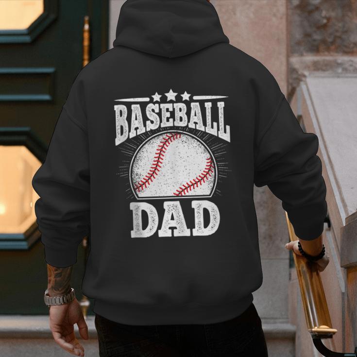 Baseball Dad Vintage Baseball Player Daddy Men Men's Hoodie Back Print Baseball Dad Vintage Baseball Player Daddy Men Men's Hoodie Back Print