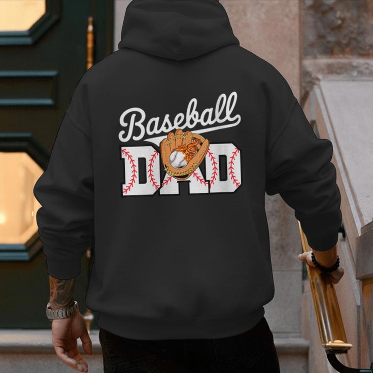 Baseball Dad Vintage Sports Fathers Day Baseball Fan Men's Hoodie Back Print