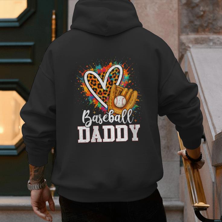 Baseball Daddy Leopard Heart Colorful Men's Hoodie Back Print Baseball Daddy Leopard Heart Colorful Men's Hoodie Back Print